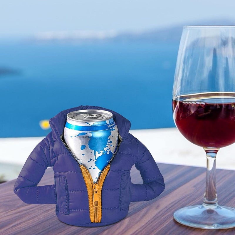 woobles Beer Can and Bottle Cooler Beverage Jacket with Zipper Insulated Can Cooler Easter for 12 OZ Standard Can - Image 4